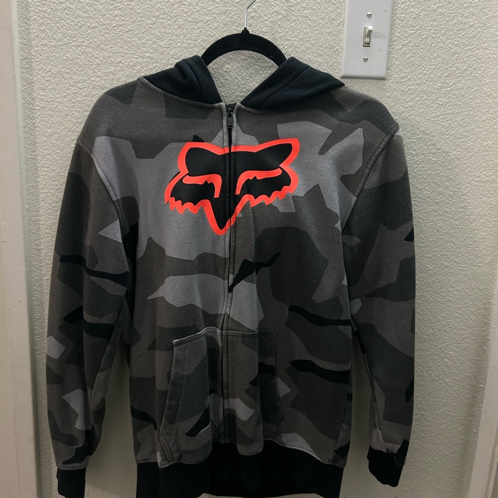 Mens Camouflage Hoodie with Fox Logo